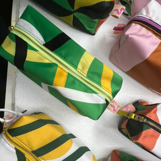 Stripes Yellow Multicolor Pouch Bag