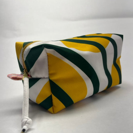 Green Strips Multicolor Pouch Bag