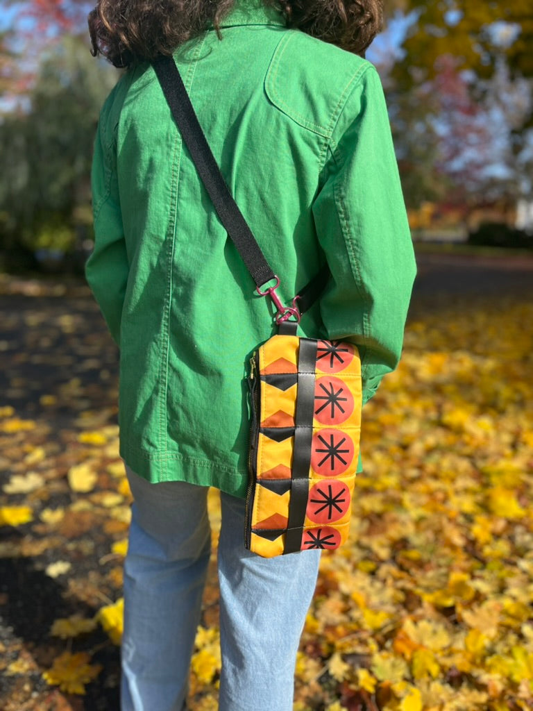 Black Rombo Clutch with Strap