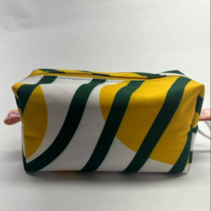 Green Strips Multicolor Pouch Bag